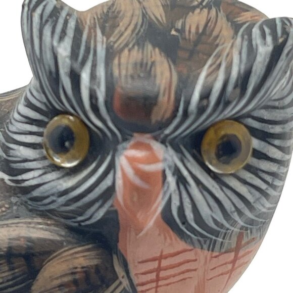Vintage Enesco Owl Perched On Wood Figurine 1986 - Picture 10 of 16